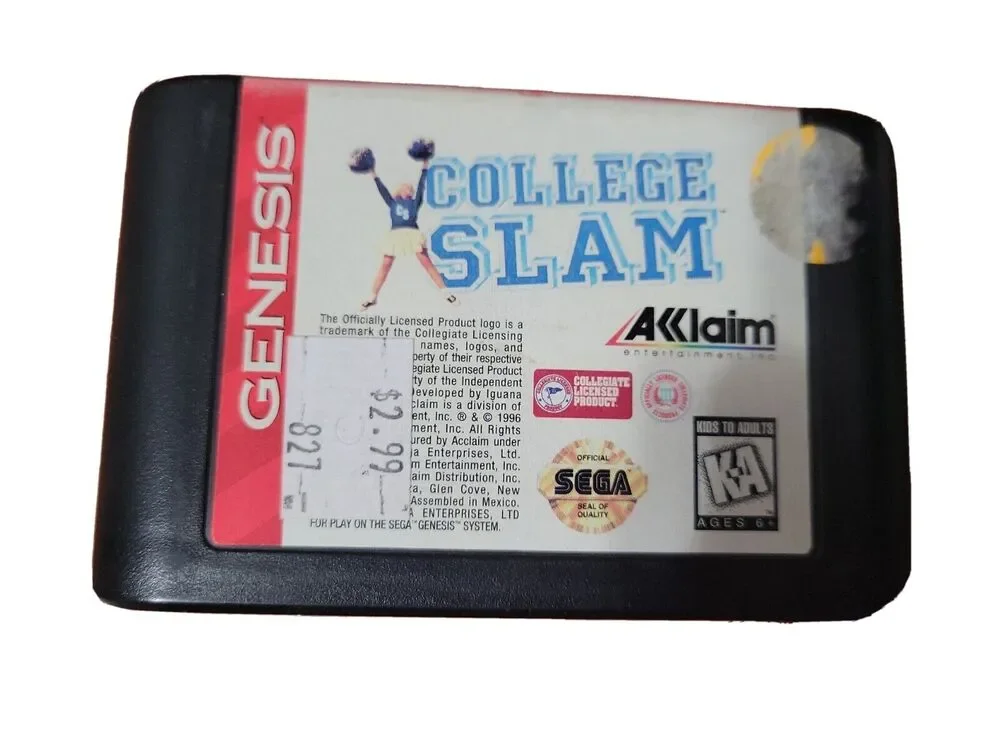 College Slam UNTESTED Cartridge (Sega Genesis, 1996)